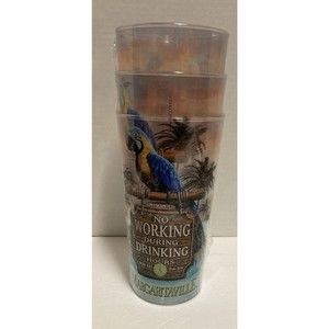 Set Of 3 Whirley New Sealed Margaritaville Tumblers Colorful Tiki Parrot Cups